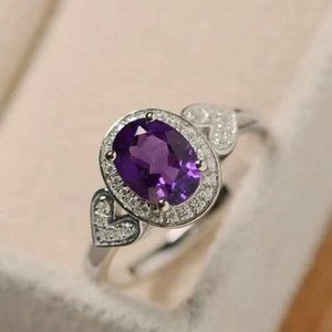 925/18k AMETHYST RING SIZE 7
